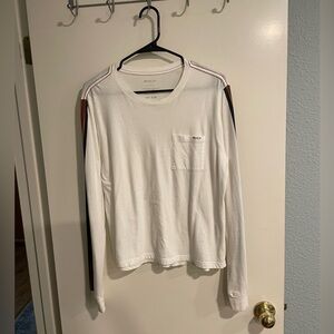 RVCA women’s large long striped sleeve T-shirt with striped sleeves and pocket